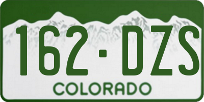 CO license plate 162DZS