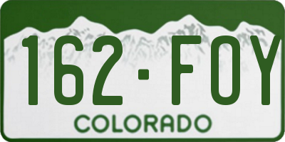 CO license plate 162FOY