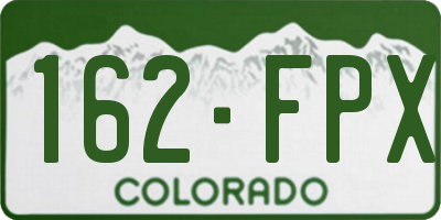 CO license plate 162FPX