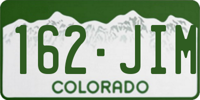 CO license plate 162JIM