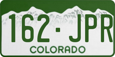 CO license plate 162JPR