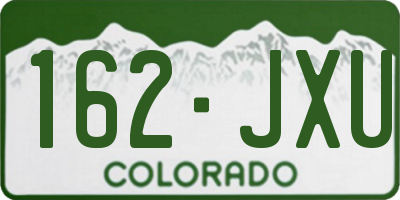 CO license plate 162JXU