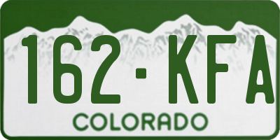 CO license plate 162KFA