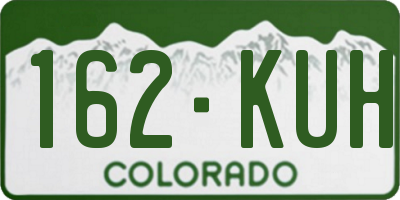 CO license plate 162KUH