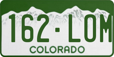 CO license plate 162LOM