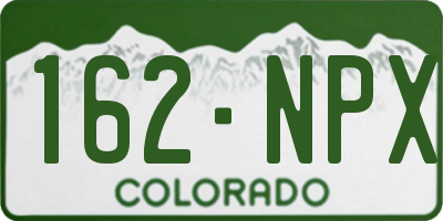 CO license plate 162NPX