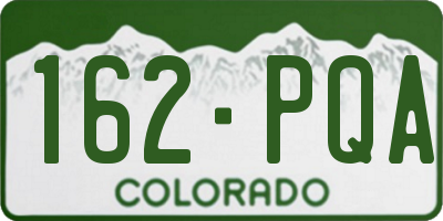 CO license plate 162PQA