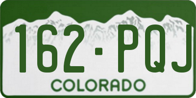 CO license plate 162PQJ