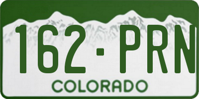 CO license plate 162PRN