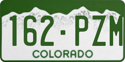 CO license plate 162PZM