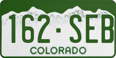 CO license plate 162SEB
