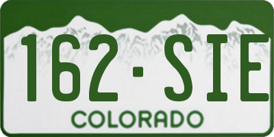 CO license plate 162SIE