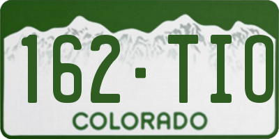 CO license plate 162TIO