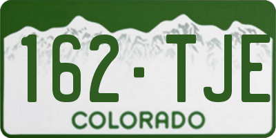 CO license plate 162TJE