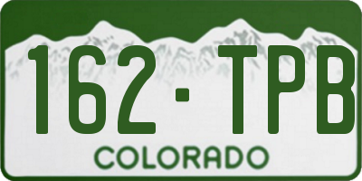 CO license plate 162TPB