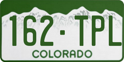 CO license plate 162TPL