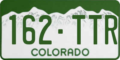 CO license plate 162TTR