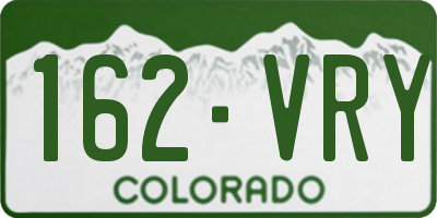 CO license plate 162VRY