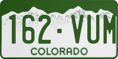 CO license plate 162VUM