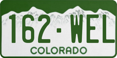 CO license plate 162WEL