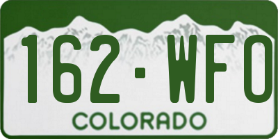 CO license plate 162WFO
