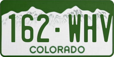 CO license plate 162WHV