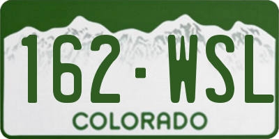 CO license plate 162WSL