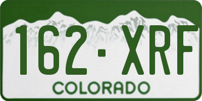 CO license plate 162XRF