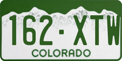CO license plate 162XTW