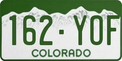 CO license plate 162YOF