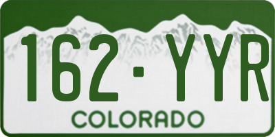 CO license plate 162YYR