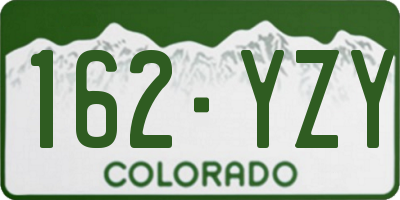 CO license plate 162YZY
