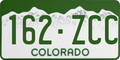 CO license plate 162ZCC