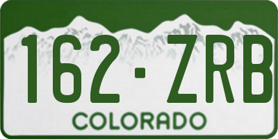 CO license plate 162ZRB