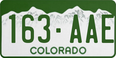 CO license plate 163AAE