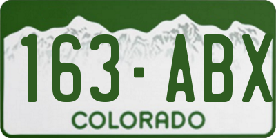 CO license plate 163ABX