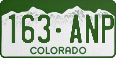 CO license plate 163ANP