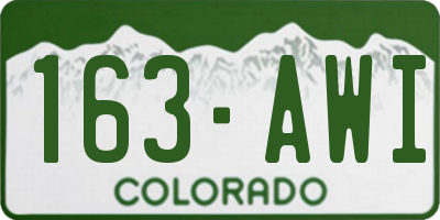 CO license plate 163AWI