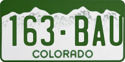 CO license plate 163BAU
