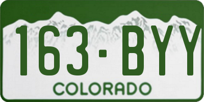 CO license plate 163BYY