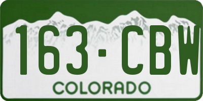 CO license plate 163CBW