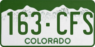 CO license plate 163CFS