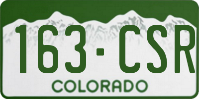 CO license plate 163CSR