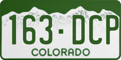 CO license plate 163DCP