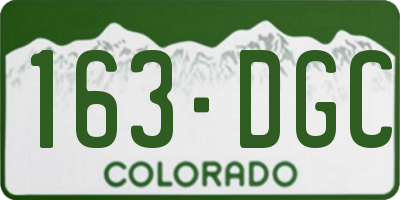 CO license plate 163DGC