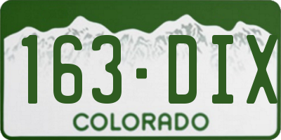 CO license plate 163DIX