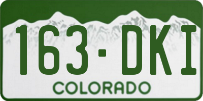 CO license plate 163DKI