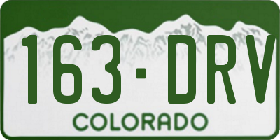 CO license plate 163DRV
