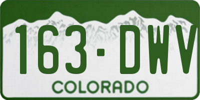 CO license plate 163DWV