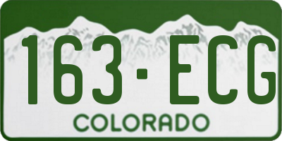 CO license plate 163ECG